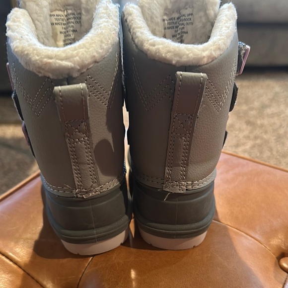 Cat & Jack Gray Waterproof Rain & Snow Boots with Velcro - Picture 3 of 5